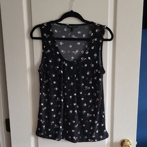 Women's Banana Republic Factory Black Floral Blouse, Size S